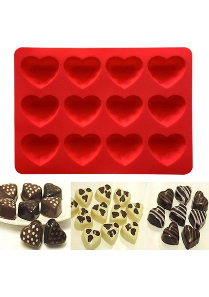 Kırmızı Buz Küpü Tepsi 12 Kavite Bpa Ücretsiz Esnek Istiflenebilir Yapışmaz Çok Yönlü Silikon Kalp Şekli Buz Konteyneri Dondurucu Aksesuarları (Yurt Dışından) indirimleri