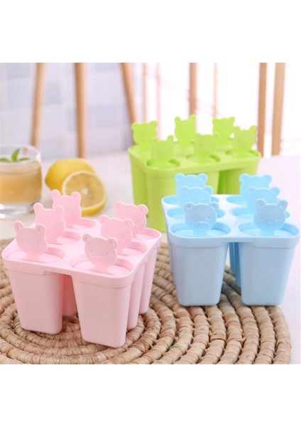 06 Dondurma Kalıp Dıy Karikatür Yeni Dondurma Dondurulmuş Büyük Ayı Kafası 6 Grup Kapaklı Kontrast Dört Bölmeli Ev Yapımı Popsicles (Yurt Dışından) fiyatları