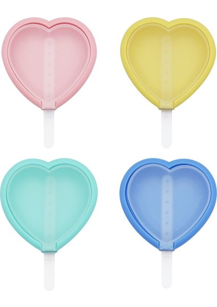 09 Pp Kapaklı ve Çıkartmalı Silikon Dondurma Kalıbı Güzel Kalp Buz-Lolly Popsicle Kalıpları Dondurma Makinesi Araçları Parti Malzemeleri (Yurt Dışından) modelleri