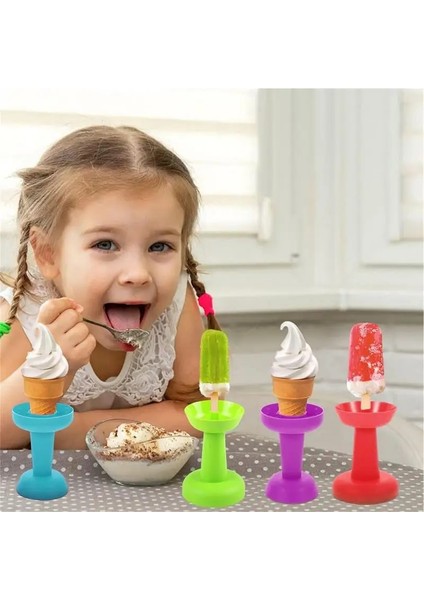 Karışık Renk 4 Adet Damla Ücretsiz Popsicle Tutucu Yeniden Kullanılabilir Dondurma Çubuğu Dondurma Koni Dondurulmuş Davranır Tutucu Kız Erkek Dondurma Aksesuarları (Yurt Dışından)