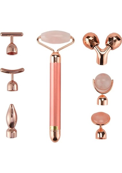 4 In 1 Altın 24K Altın Güzellik Bar Yüz Masajı Elektrikli Titreşimli Gül Kuvars 3D Rulo Yüz Germe Vücut Yüz Gua Sha Yeşim Rulo (Yurt Dışından) fiyatları