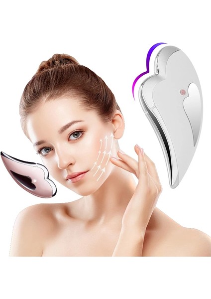 Beyaz Kutu ile Elektrikli Guasha Yüz Masajı Mikro Akımlı Yüz Germe Slimmer Soğuk Çene Sökücü Gua Sha Cilt Bakımı Yüz Masajı Kaldırma Cihazı (Yurt Dışından) modelleri