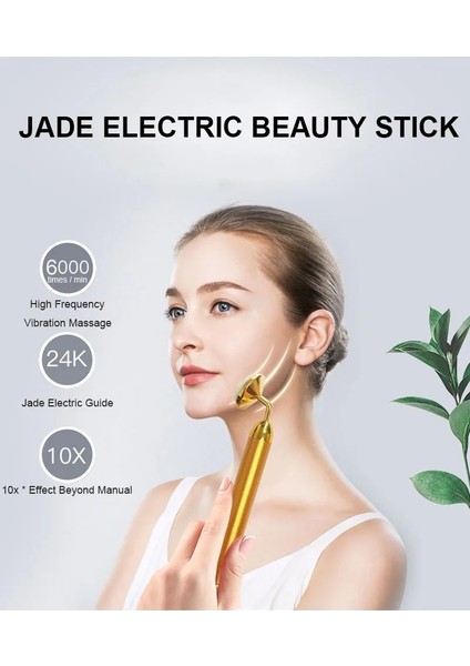 3D Rulo 3 In 1 24K Enerji Güzellik Çubuğu Altın Darbe Titreşimli Yüz Rulo Masajı Yüz Germe Cilt Bakımı Aracı Yeşim Rulo Topu ile (Yurt Dışından) fırsatları