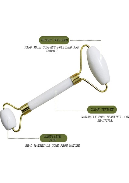 TYPE02 Doğal Beyaz Kuvars Yeşim Rulo Gua Sha Seti Yüz Vücut Masajı Rulo Yeşim Taş Masaj Seti Yüz Kaldırma Güzellik Masaj Aracı (Yurt Dışından) modelleri