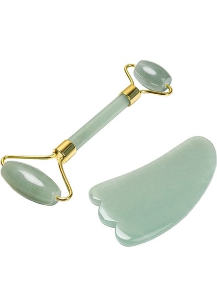 Açık Yeşil D B Doğal Yeşim Rulo Gua Sha Kazıyıcı Seti Gül Kuvars Yüz Masajı Yeşim Rulo Taş Guasha Yüz Germe Araçları Cilt Bakımı Güzellik (Yurt Dışından) modelleri