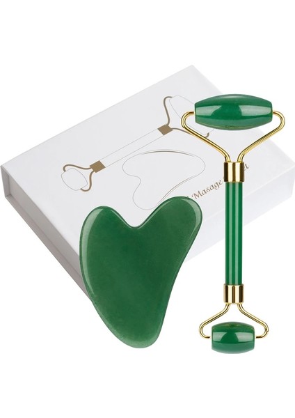 Açık Yeşil D B Doğal Yeşim Rulo Gua Sha Kazıyıcı Seti Gül Kuvars Yüz Masajı Yeşim Rulo Taş Guasha Yüz Germe Araçları Cilt Bakımı Güzellik (Yurt Dışından) fırsatları