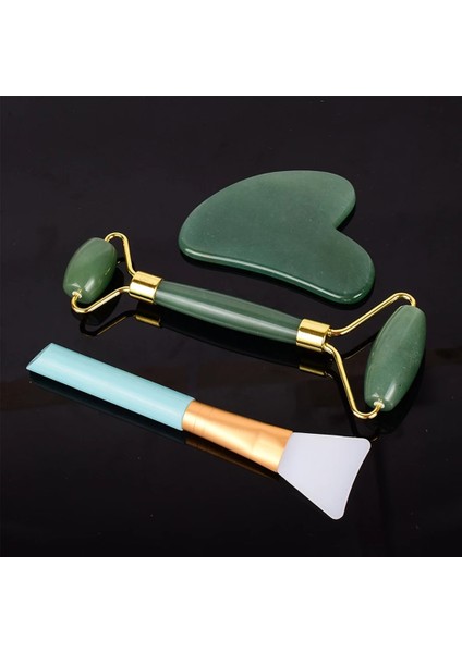 Stil B Yeşim Rulo Gua Sha Makyaj Fırçası Seti (Yurt Dışından)