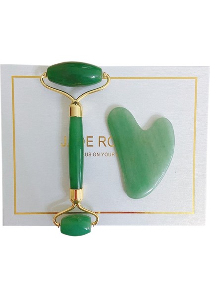 2 Adet Kutusu ile Yeşim Rulo Guasha Seti Taş Yüz Göz Masaj Aleti (Yurt Dışından) fırsatları