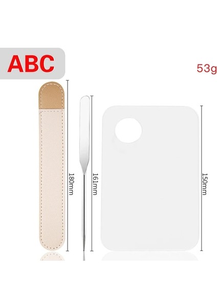 A - Çanta ve Palet Paslanmaz Çelik Makyaj Paleti Spatula Çift Kafaları Karıştırma Çubuğu Nail Art Fondöten Krem Blender Spatula Karıştırma Araçları (Yurt Dışından)