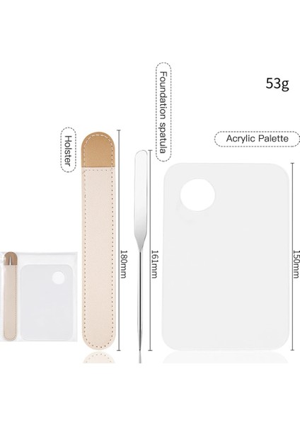 A - Çanta ve Palet Paslanmaz Çelik Makyaj Paleti Spatula Çift Kafaları Karıştırma Çubuğu Nail Art Fondöten Krem Blender Spatula Karıştırma Araçları (Yurt Dışından)