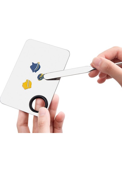 A - Çanta ve Palet Paslanmaz Çelik Makyaj Paleti Spatula Çift Kafaları Karıştırma Çubuğu Nail Art Fondöten Krem Blender Spatula Karıştırma Araçları (Yurt Dışından)