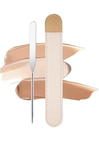 A - Çanta ve Palet Paslanmaz Çelik Makyaj Paleti Spatula Çift Kafaları Karıştırma Çubuğu Nail Art Fondöten Krem Blender Spatula Karıştırma Araçları (Yurt Dışından)