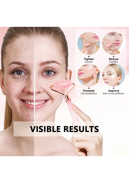 Sessiz Yeşil Set Kutusu Doğal Gül Kuvars Yeşim Rulo Gua Sha Seti Yüz Vücut Masajı Rulo Yeşim Taş Masaj Seti Yüz Kaldırma Güzellik Masaj Aletleri (Yurt Dışından)