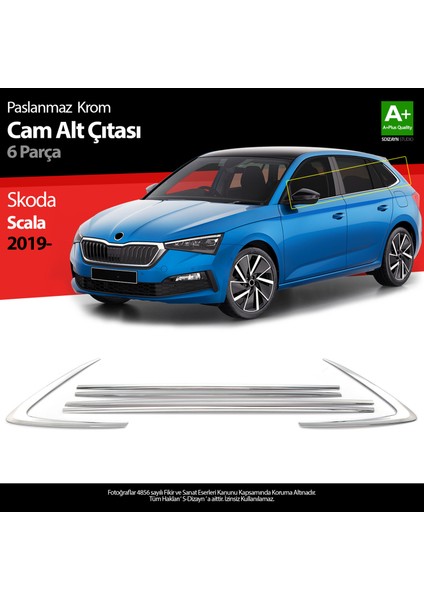 Skoda Scala Krom Cam Çıtası 6 Parça 2019 Üzeri