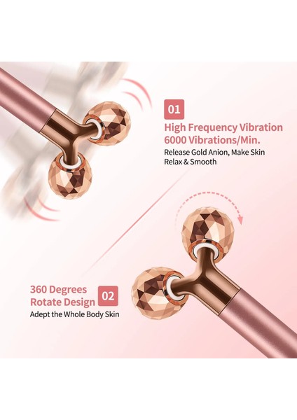 01 Yüz Masaj Rulo Elektrikli 3D Rulo ve 24K Yüz Darbe T Şekli Masaj Seti (Yurt Dışından) modelleri