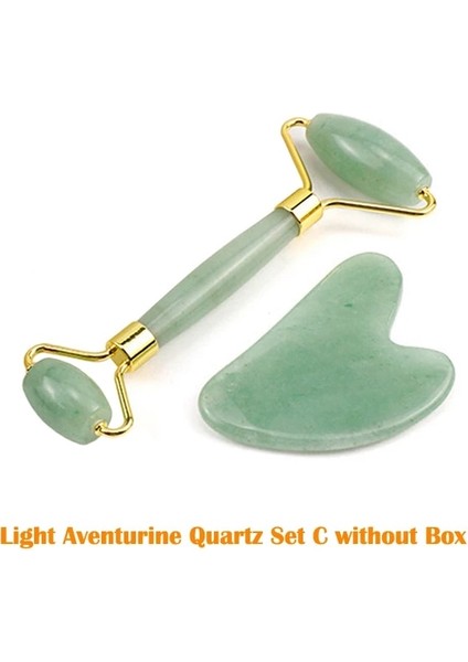 Açık Yeşil C Withou Doğal Yeşim Rulo Gua Sha Kazıyıcı Seti Gül Kuvars Yüz Masajı Yeşim Rulo Taş Guasha Yüz Germe Araçları Cilt Bakımı Güzellik (Yurt Dışından)