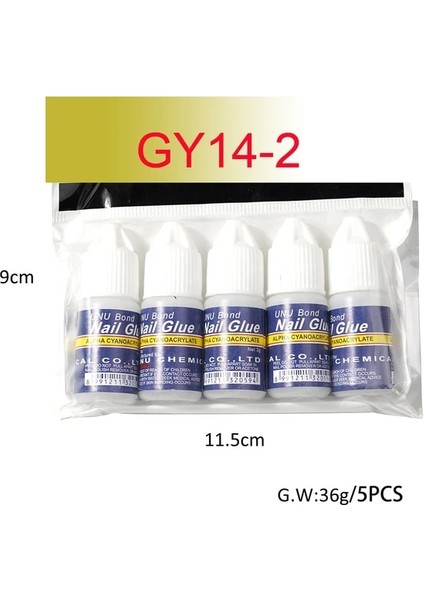 2 (5 Adet) 5 Adet Nail Art Tutkal Hızlı Kuruyan Yapıştırıcı Yanlış Ipuçları Uv Akrilik Taklidi Sıvı Dekorasyon Zarar Vermez Tırnak Manikür Aracı 3g (Yurt Dışından)