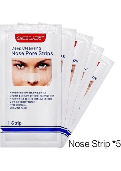 5 Adet Sace Lady Kaldırmak Maske Kabuğu Burun Bandı Derin Temizlik Küçültmek Burun Siyah Kafa Etiket Kaldırmak Cilt Bakımı Maskesi Yama (Yurt Dışından)