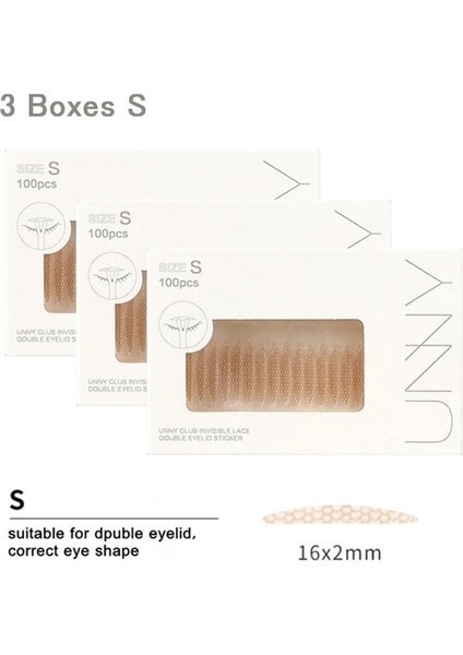 3 Kutu S Unny Kendinden Yapışkanlı Şeffaf Bej Şerit Göz Kapağı Bandı (Yurt Dışından)