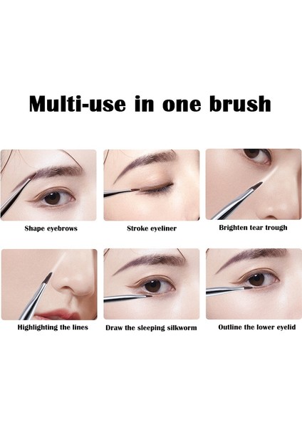 Vahşi Kaş 1 Adet Yeni Yükseltme Bıçaklı Eyeliner Fırçası Ultra Ince Ince Açılı Düz Kaş Fırçası Gözlerin Altında Yer Makyaj Fırçası Hassas Detay Fırçası (Yurt Dışından) modelleri