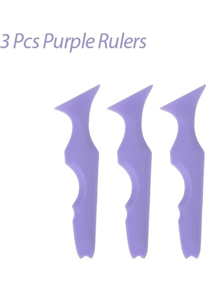 3 Adet Mor Silikon Eyeliner Cetvel Makyaj Şablonları Makyaj Şablonu Kanat Ipuçları Marscara Çizim Ruj Çok Fonksiyonlu Makyaj Faydalı Araçlar (Yurt Dışından)