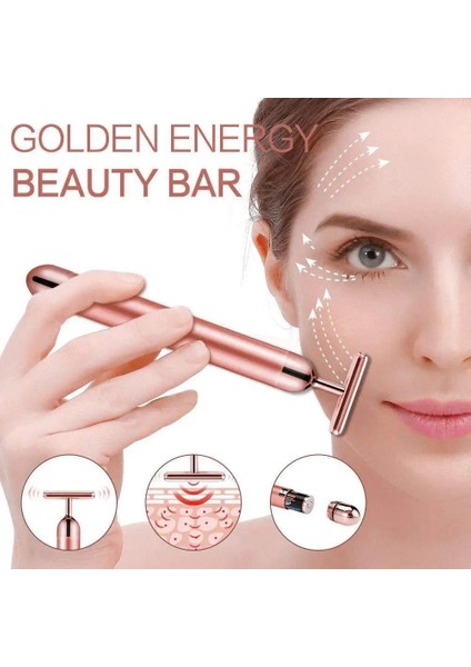 03 24K Altın Güzellik Bar Yüz Masajı Elektrikli Titreşimli Gül Kuvars 3D Rulo Yüz Kaldırma Vücut Yüz Gua Sha Yeşim Rulo (Yurt Dışından) modelleri