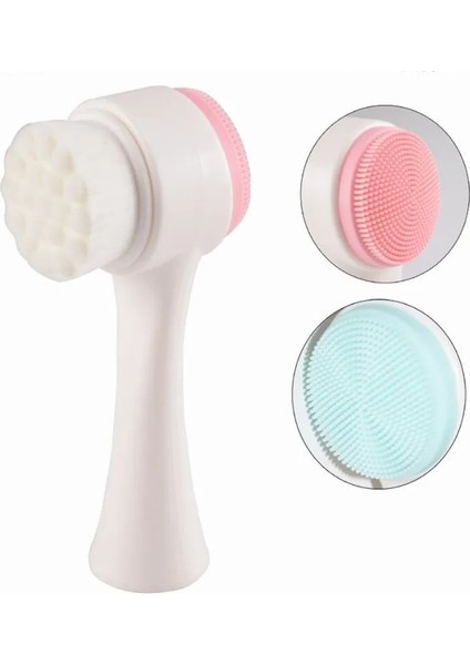 Pembe 3D Yüz Temizleme Masaj Fırçaları Yüz Yıkama Ürünü Cilt Bakımı Aracı Çift Taraflı Silikon Yüz Temizleme Fırçası Taşınabilir (Yurt Dışından) fiyatları