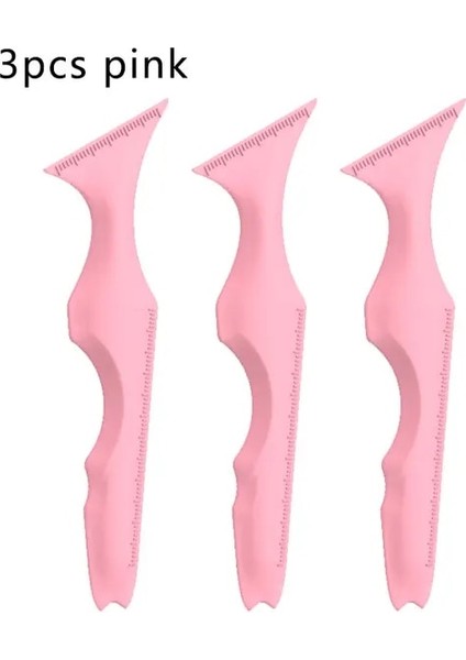 3 Adet Pembe Silikon Eyeliner Cetvel Makyaj Şablonlar Çizim Ruj Çok Fonksiyonlu Makyaj Yardım Aracı Yeniden Kullanılabilir Güzellik Cetvel (Yurt Dışından)