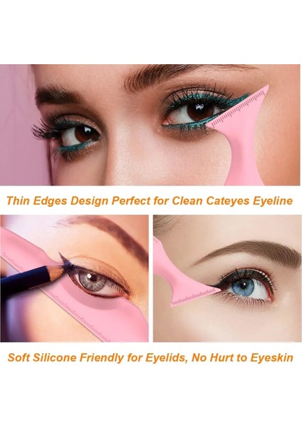 3 Adet Pembe Silikon Eyeliner Cetvel Makyaj Şablonlar Çizim Ruj Çok Fonksiyonlu Makyaj Yardım Aracı Yeniden Kullanılabilir Güzellik Cetvel (Yurt Dışından) modelleri