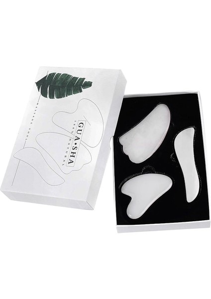 Gua Sha-Ys-No Box Beyaz Yeşim Rulo Gua Sha Tahta Seti Yüz Göz Vücut Masajı Doğal Taş Guaj Kazıyıcı Yüz Kaldırma Güzellik Masaj Aracı (Yurt Dışından)