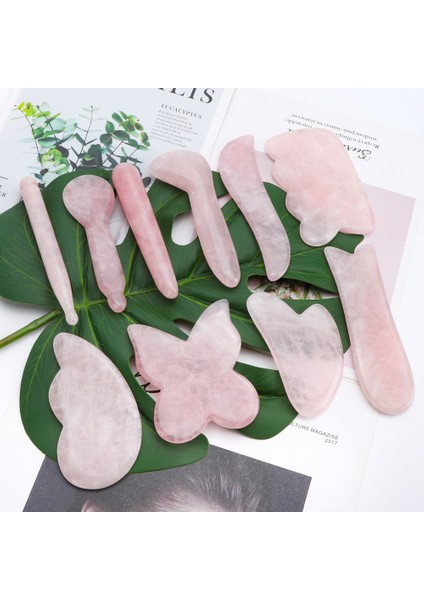 J Doğal Gül Kuvars Yeşim Gua Sha Kurulu Akupunktur Masajı Yüz Guaj Pembe Kuvars Masaj Yüz Liftingstone Guasha Kazıma (Yurt Dışından) fiyatları