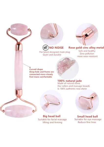 B Doğal Taş Yeşim Rulo Yüz Masajı Mikroiğne Rulo Yeşim Spatula Cilt Bakımı Üç Parçalı Gül Kuvars Rulo Masaj Aracı (Yurt Dışından) indirimleri