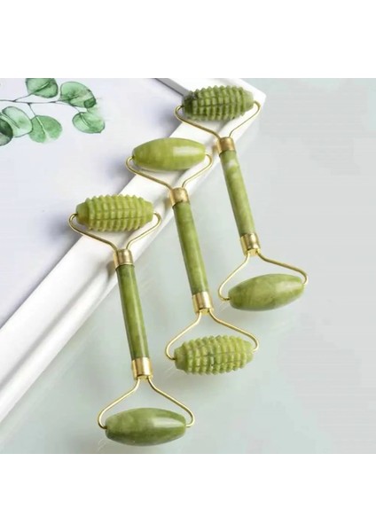 Set 3 Ougeda Doğal Yeşim Rulo Yüz Vücut Masajı Gua Sha Seti Yeşim Taş Masaj Seti Yüz Kaldırma Güzellik Masaj Aletleri (Yurt Dışından)