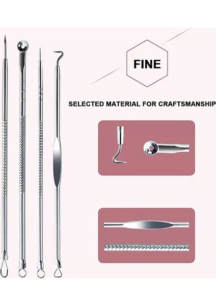 Set C 4pcs Siyah Nokta Akne Sökücü Komedon Siyah Nokta Leke Sivilce Kaldırma Iğnesi Yüz Bakımı Cilt Temizleme Gözenek Temizleyici Güzellik (Yurt Dışından)
