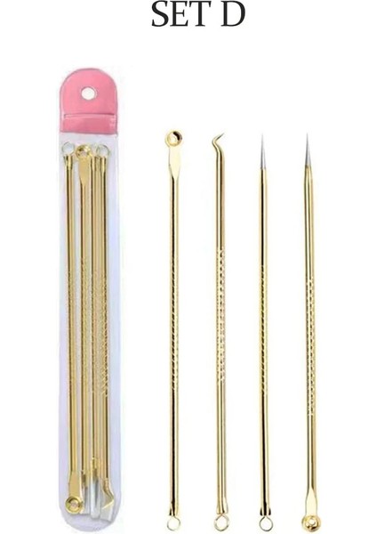 Set C 4pcs Siyah Nokta Akne Sökücü Komedon Siyah Nokta Leke Sivilce Kaldırma Iğnesi Yüz Bakımı Cilt Temizleme Gözenek Temizleyici Güzellik (Yurt Dışından)