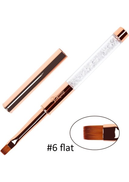 Boyutu 6 Düz Kafa Bqan Nail Art Akrilik Sıvı Toz Oyma Uv Jel Uzatma Oluşturucu Boyama Fırça Astar Hatları Çizim Kalemi Manikür Araçları (Yurt Dışından)