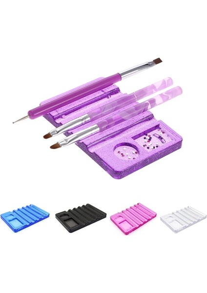 Beyaz 1 Adet Akrilik Kristal 5 Renk Tırnak Resim Fırçası Tutucu Ekran Standı Dinlenme Araçları 5 Adet Uv Jel Fırça Kalem (Yurt Dışından) fiyatları