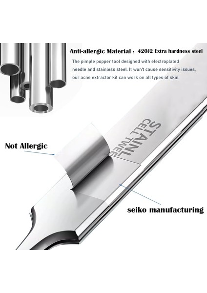 Konik Hiçbir Kutu Alman Ultra-Ince No.5 Hücre Sivilce Siyah Nokta Klip 0.1mm Siyah Nokta Remover Cımbız Siyah Noktalar Gözenek Temizleyici Akne Iğne Aracı (Yurt Dışından) fiyatları