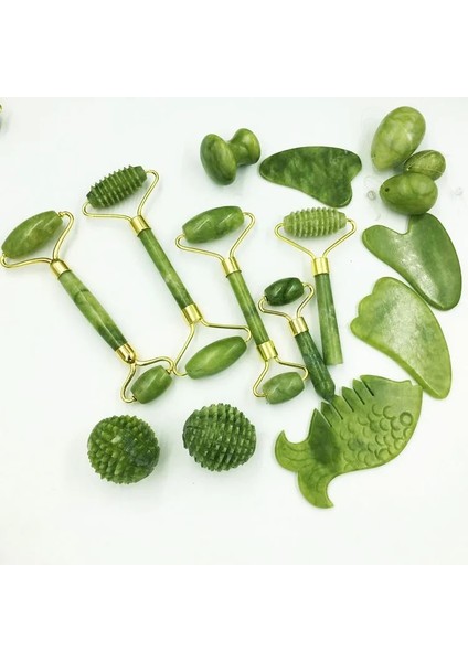 L Doğal Yeşim Rulo Gua Sha Masaj Aracı Yüz Guaj Kazıyıcı Rulo Yüz Cilt Bakımı Güzellik Sağlık Aracı (Yurt Dışından) modelleri