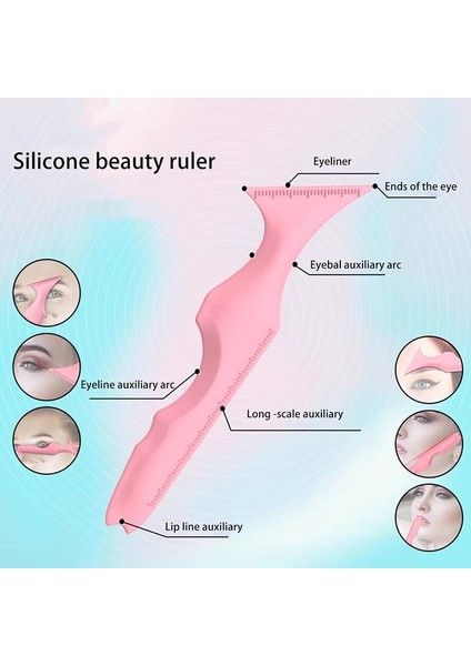 3 Adet Pembe Silikon Eyeliner Cetvel Makyaj Şablonlar Makyaj Şablonu Kanat Ipuçları Marscara Çizim Ruj Çok Fonksiyonlu Makyaj Faydalı Araçlar (Yurt Dışından) fırsatları