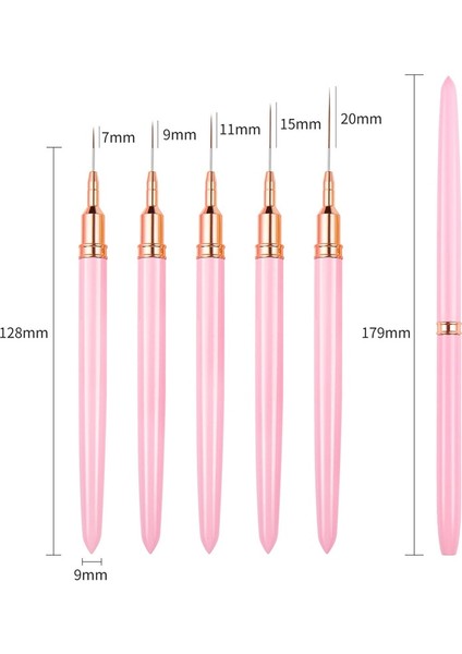 03-12MM-GÜMÜŞ Nail Art Liner Fırçalar Akrilik Fransız Şerit Nail Art Liner Fırça Uv Jel Uzatma Tırnak Boyama Çizim Fırçaları Manikür Araçları (Yurt Dışından)