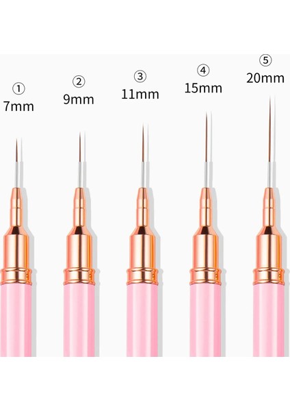 03-12MM-GÜMÜŞ Nail Art Liner Fırçalar Akrilik Fransız Şerit Nail Art Liner Fırça Uv Jel Uzatma Tırnak Boyama Çizim Fırçaları Manikür Araçları (Yurt Dışından)