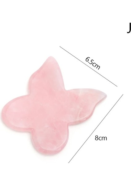 Pembe Kelebek Şekli Doğal Gül Kuvars Yeşim Gua Sha Taş Kurulu Masaj Gua Sha Kazıyıcılar Kurulu Plaka Yeşim Yüz Masaj Aracı Yüz Boyun Sırt Vücut Için (Yurt Dışından)