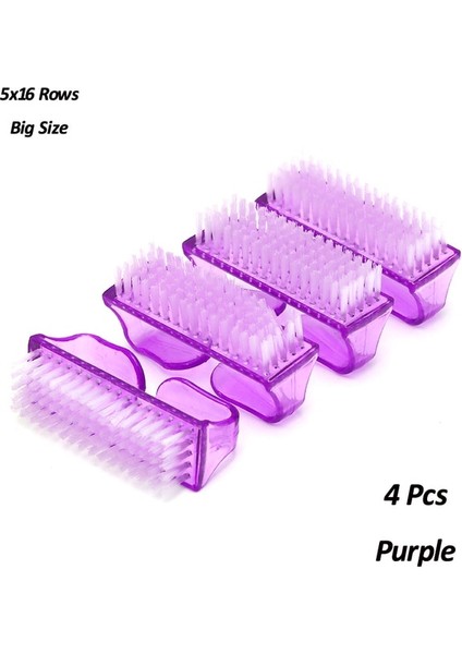 4 Adet Mor 2/4 Adet/grup Büyük Boy Akrilik Tırnak Toz Fırçaları Yumuşak Toz Tozu Kaldır Temizleme Fırçası Manikür Profesyonel Nailart Ovma Araçları (Yurt Dışından)