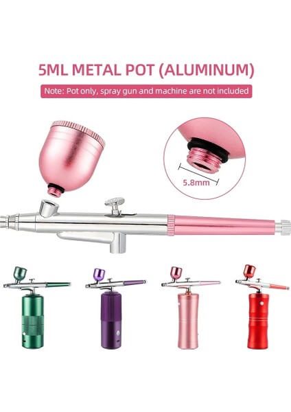 Gümüş 5ml Airbrush Su Deposu Püskürtme Tabancası Sıvı Kutu Çözüm Şişesi Boya Kabı (Yurt Dışından) modelleri