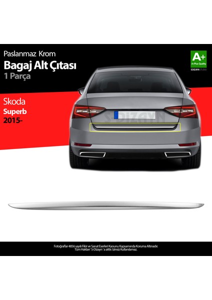 Skoda Superb Krom Bagaj Alt Çıtası 2015 Üzeri