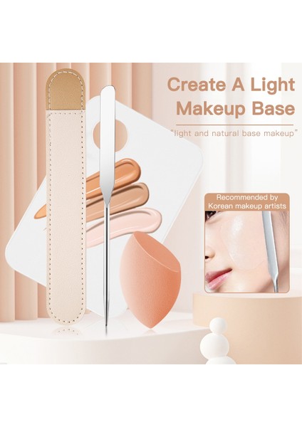 B 304 Paslanmaz Çelik Makyaj Spatula Paleti Çift Kafaları Makyaj Toner Spatula Karıştırma Çubuğu Tepsisi Vakıf Krem Blender Yumurta Süngeri (Yurt Dışından) indirimleri