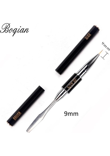 9mm Bqan 1 Adet Çift Taraflı Tırnak Resim Fırçası Spatula Poli Tırnak Jeli Kalem Manikür Ucu Uzatma Akrilik Oluşturucu Aksesuar Çubuk Aracı (Yurt Dışından)