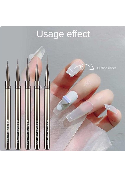 02 5 Adet Ultra Ince Tırnak Resim Fırçası Akrilik Fransız Şerit Tırnak Astar Fırçası 3D Manikür Uv Jel Boyama Cetvel Kalemi Aksesuarları Aracı (Yurt Dışından) fiyatları