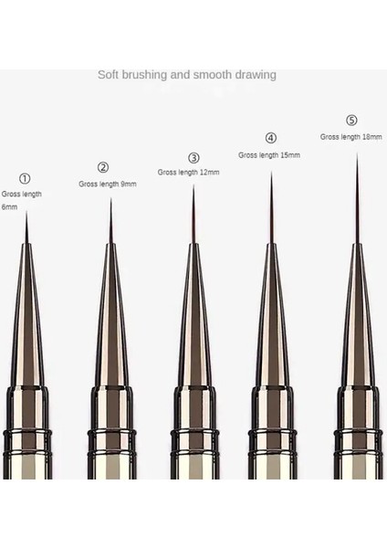 02 5 Adet Ultra Ince Tırnak Resim Fırçası Akrilik Fransız Şerit Tırnak Astar Fırçası 3D Manikür Uv Jel Boyama Cetvel Kalemi Aksesuarları Aracı (Yurt Dışından) indirimleri